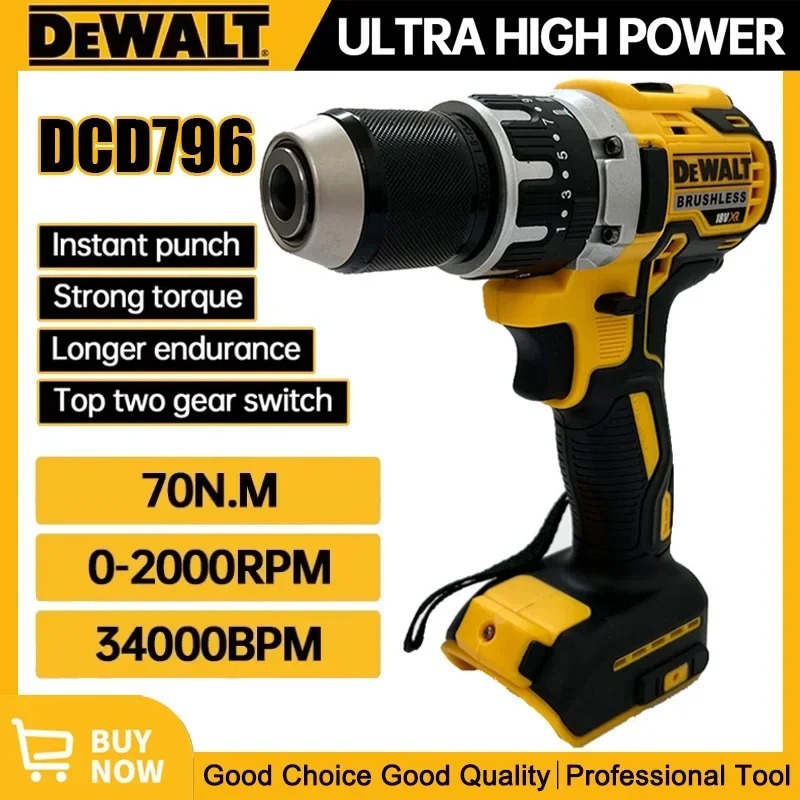 Woodworking Essential Tools - ديوالت DCD796 مثقاب طرق لا سلكي