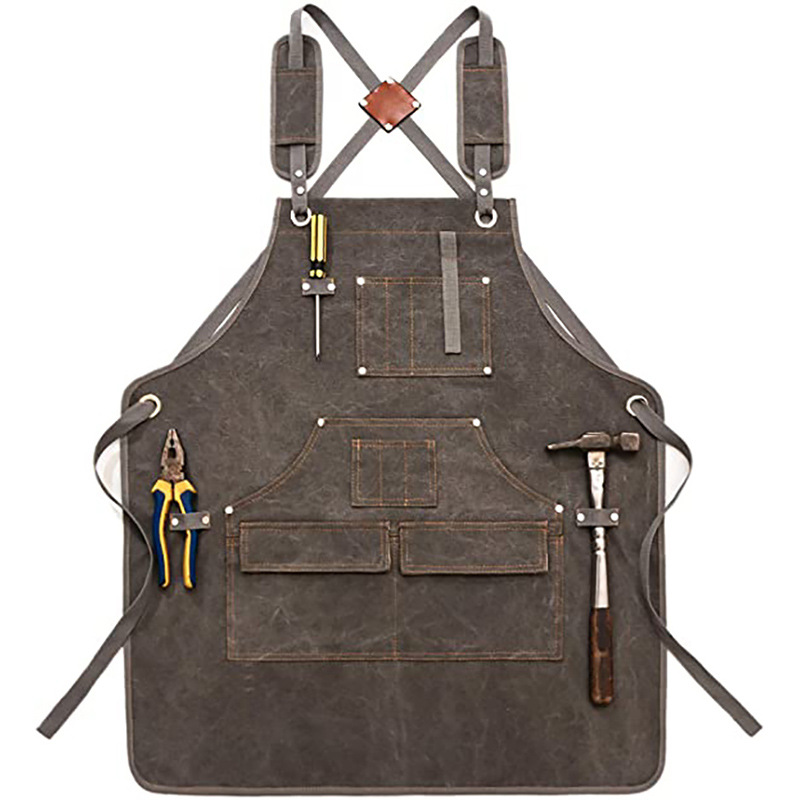 Woodworking Overalls - مريلة قماشية سميكة بسيطة مع شعار