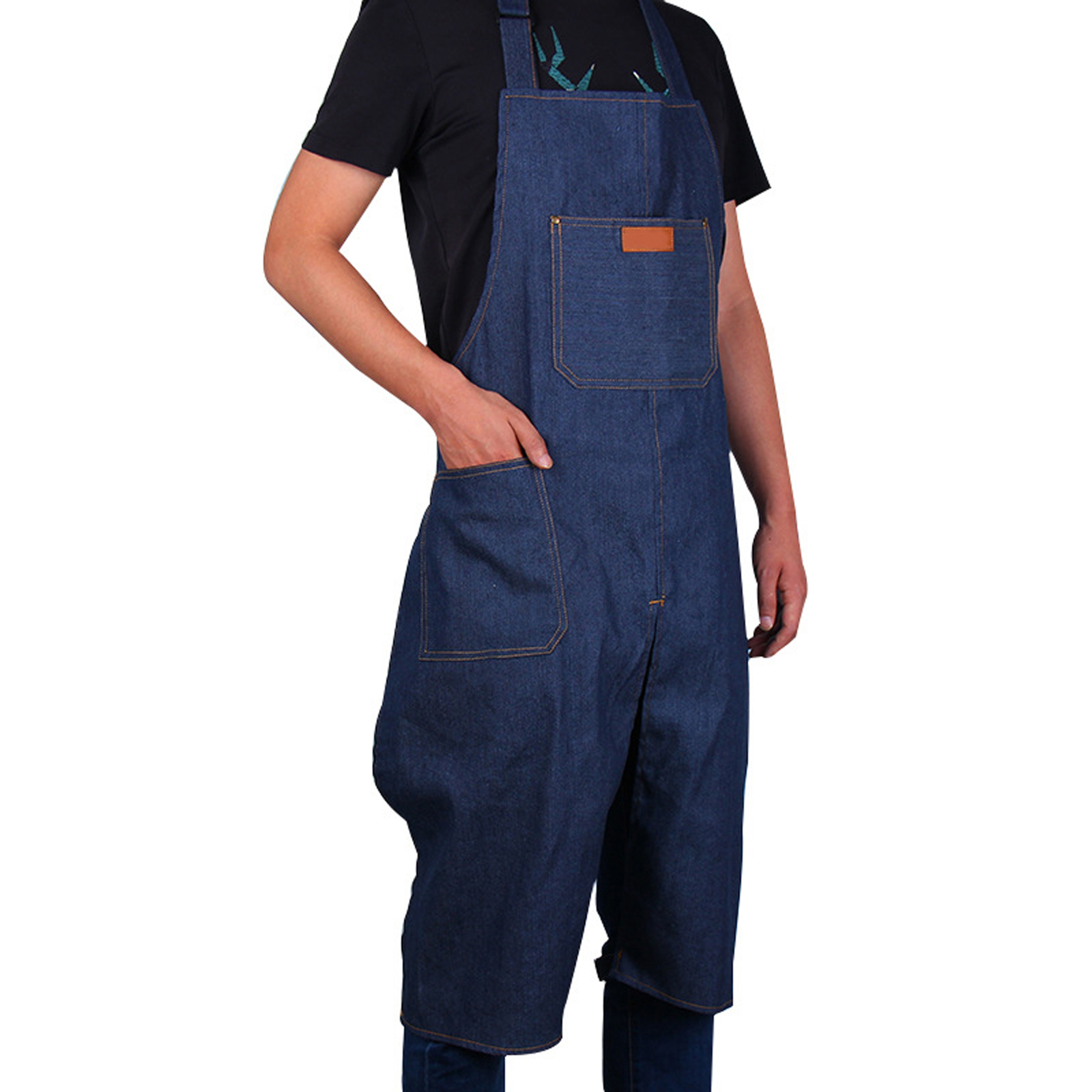 Woodworking Overalls - قابل للتعديل الدنيم انقسام الساق المئزر