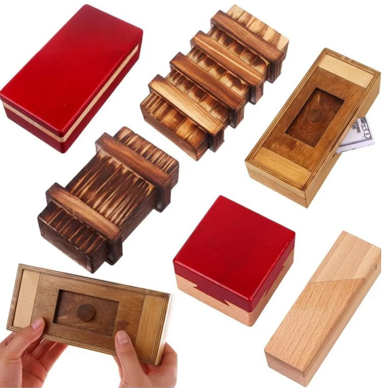 صندوق ألغاز خشبي مع حجرة سرية  - مراجعة Woodworking Hobby وسعره